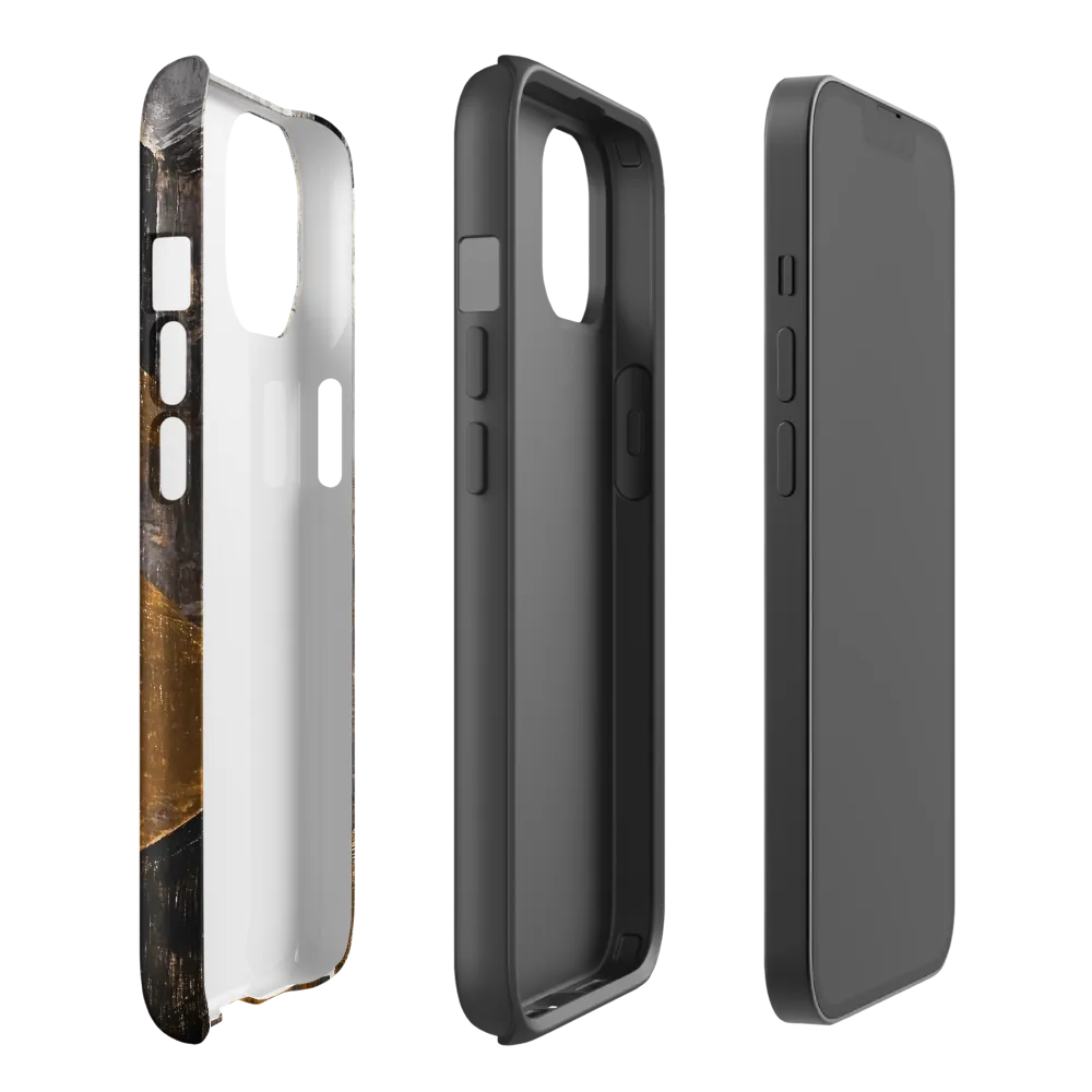 Geometric Harmony in Gold and Black | Phone Case |  14 | Tough Case | Glossy