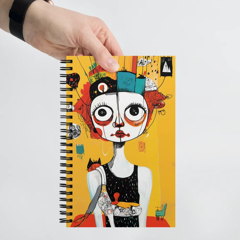 Whimsical Reflections: A Surreal Portrait | Spiral Notebook