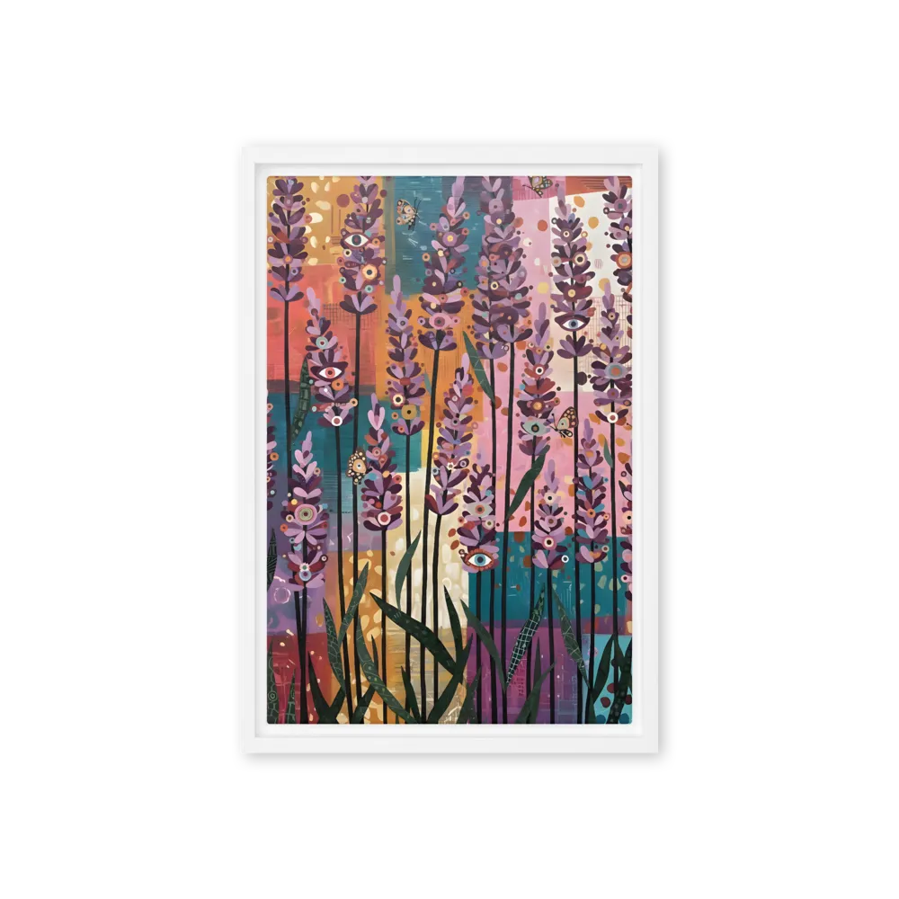 Watcher in the Lavender Field 
 Canvas with White Frame