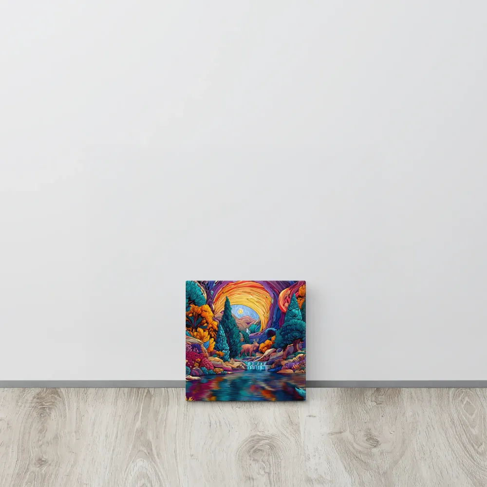Prismatic Glade 
 Canvas | 8″x 8″