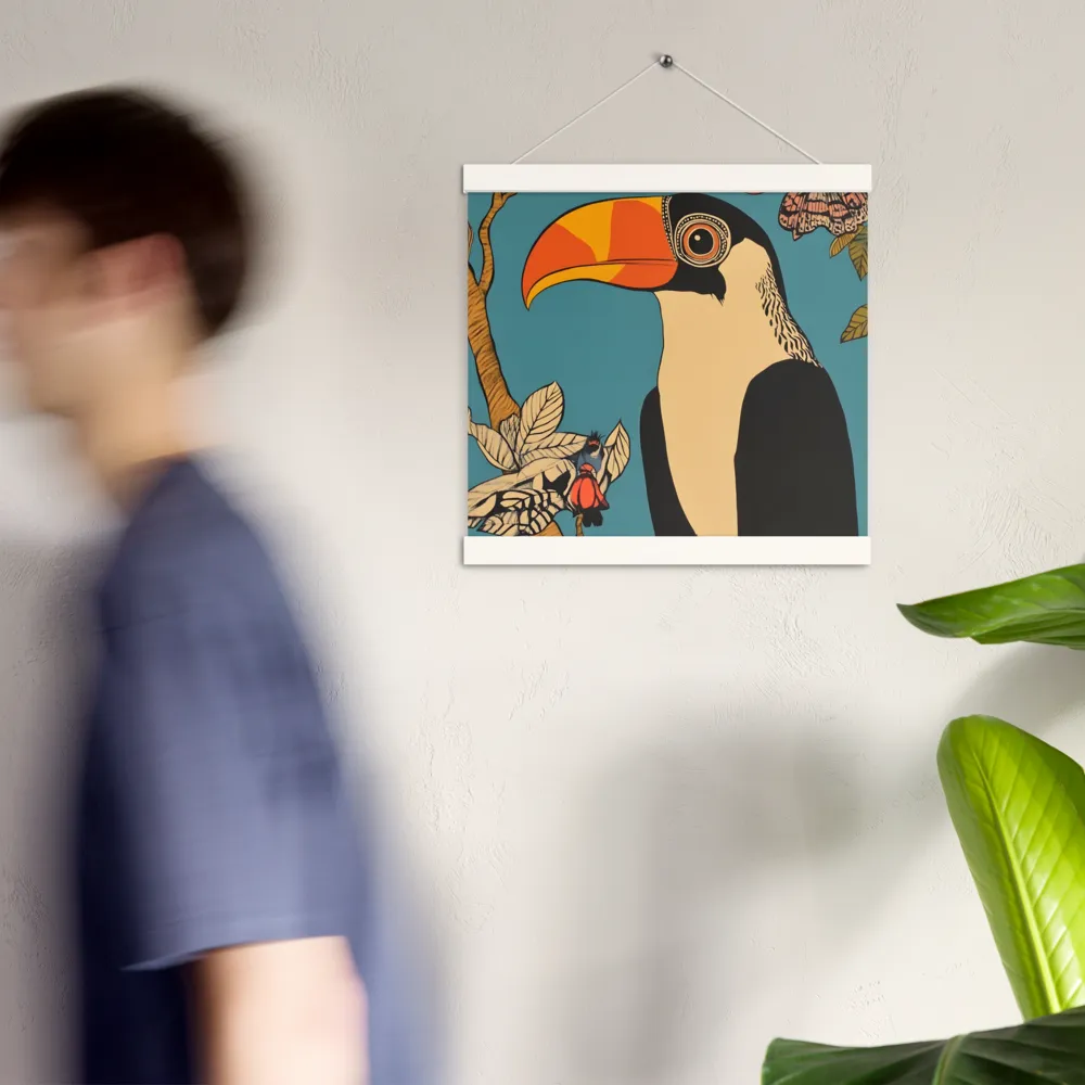 Tropical Majesty: The Toucan at Rest | Poster With White Wood Hanger | 12″×12″