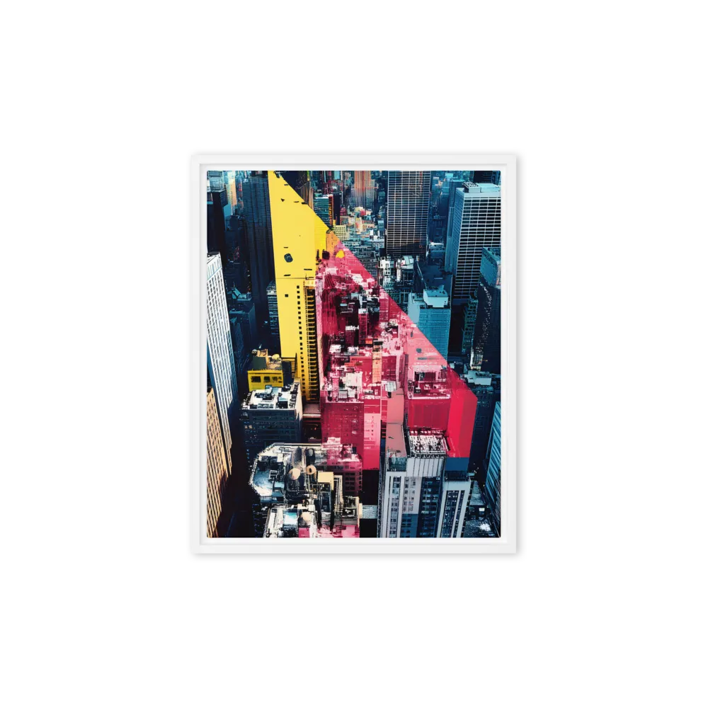 Dynamic Urban Symphony | Canvas with White Frame | 8″×10″