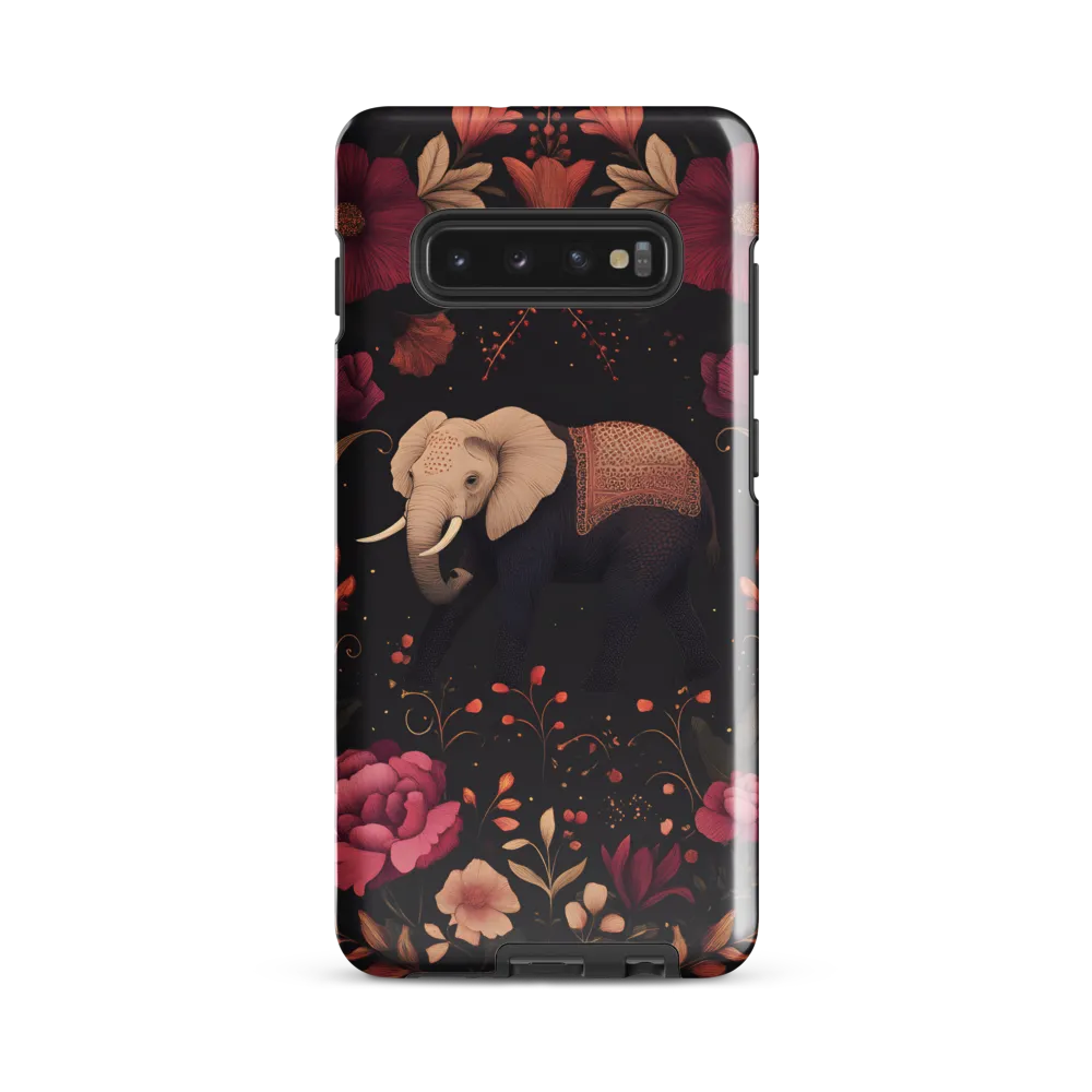 Whispers of the Wild: Elephants and Blooms | Phone Case |  S10 Plus | Tough Case | Glossy