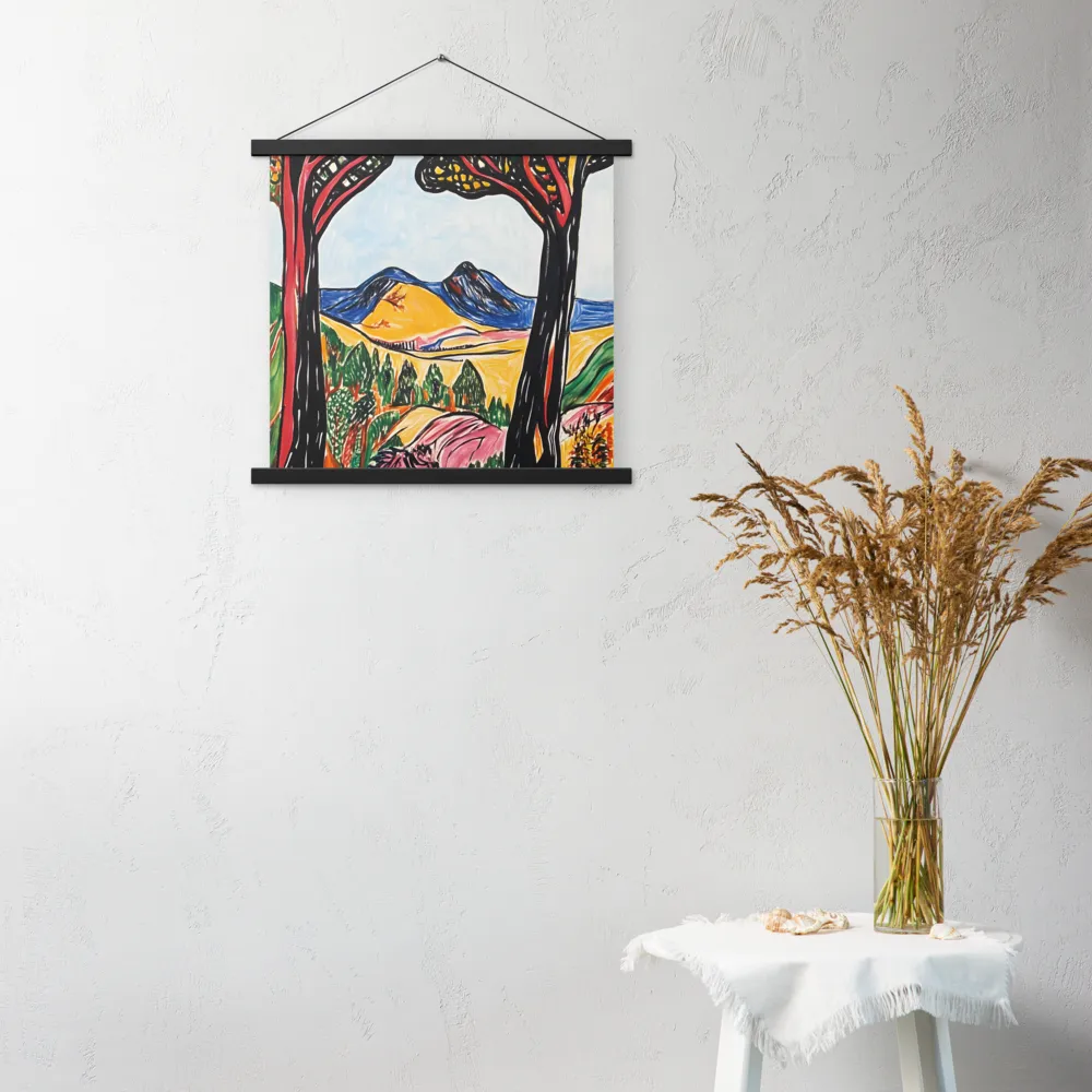 Vibrant Nature's Embrace | Poster With Black Wood Hanger | 18″×18″