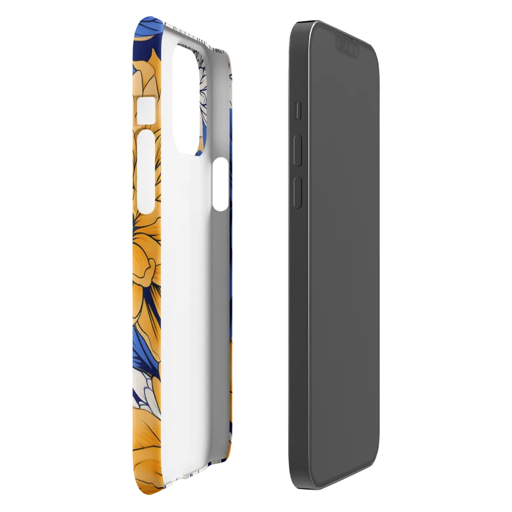 Floral Harmony in Blue and Yellow | Phone Case |  13 Pro Max | Snap Case | Matte