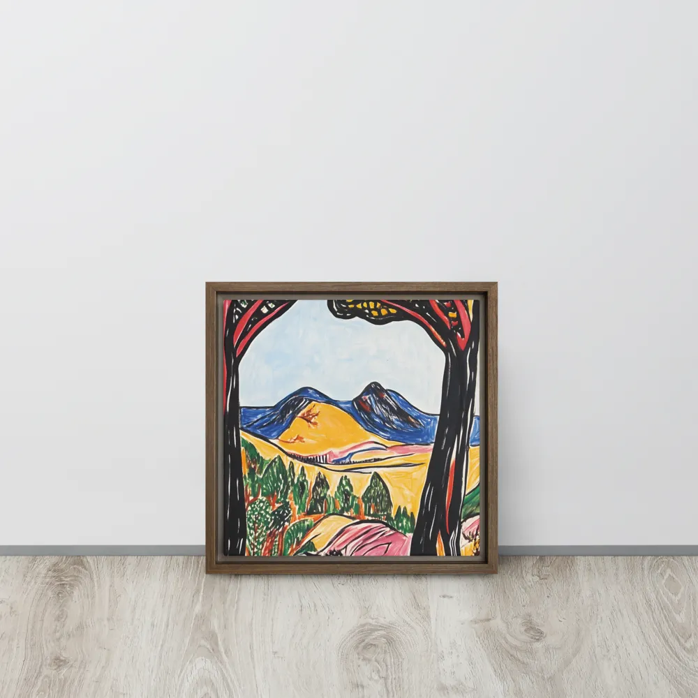 Vibrant Nature's Embrace | Canvas with Brown Frame | 12″×12″