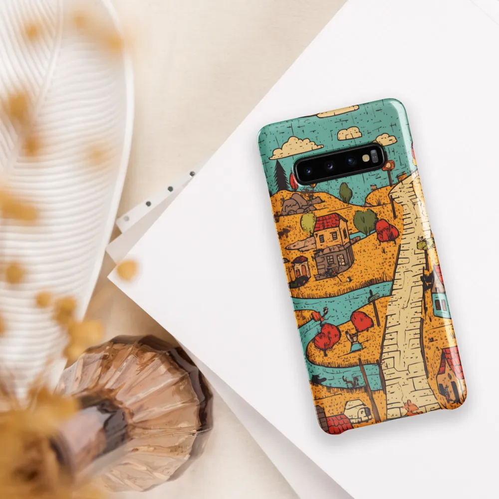 Whimsical Village Landscape | Phone Case |  S10 Plus | Snap Case | Glossy