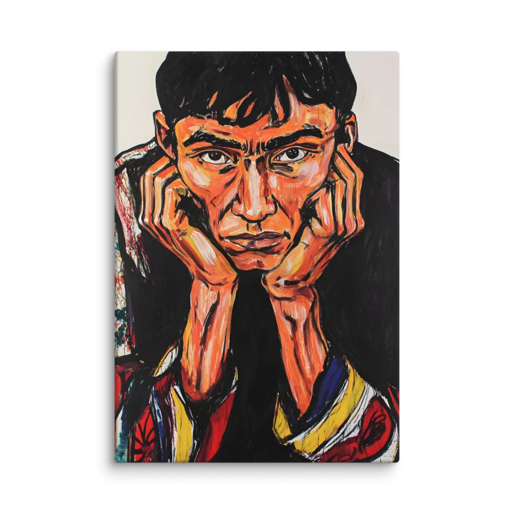 Contemplative Intensity: An Expressionist Portrait
