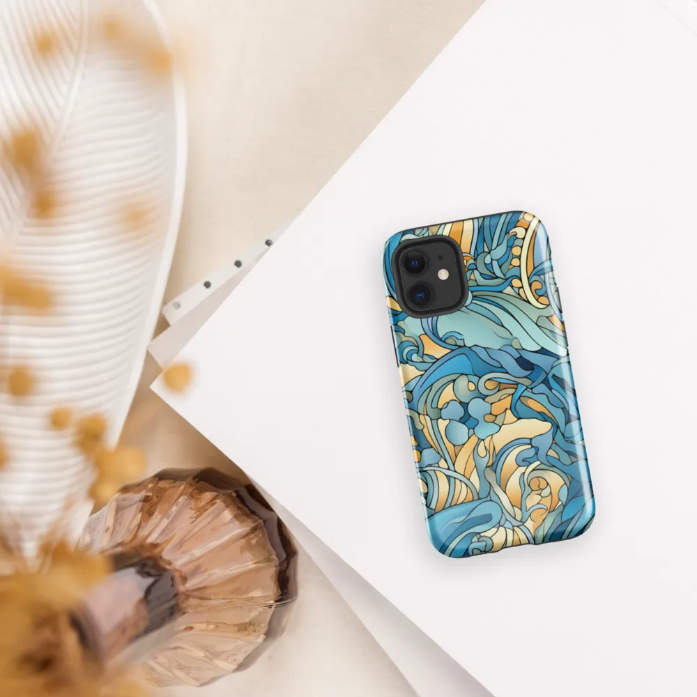 Dancing Waves of the Ocean | Phone Case |  12 mini | Tough Case | Glossy