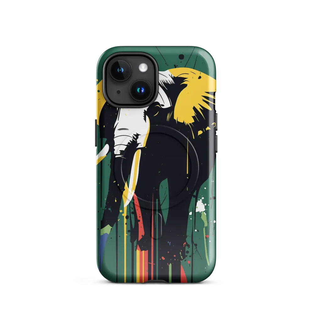 Dripping Elephant — Graphic Stencil on Green