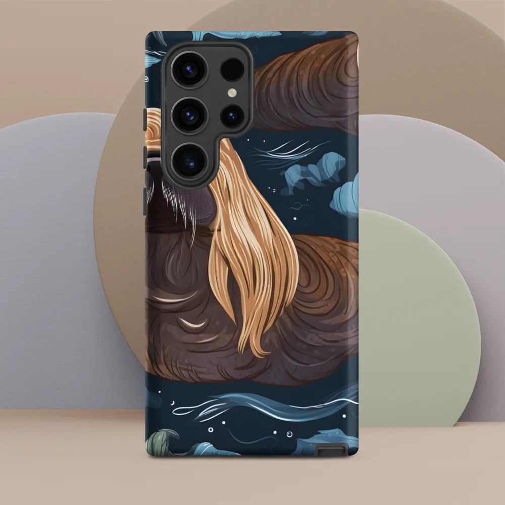 Whimsical Walruses in Deep Blue
