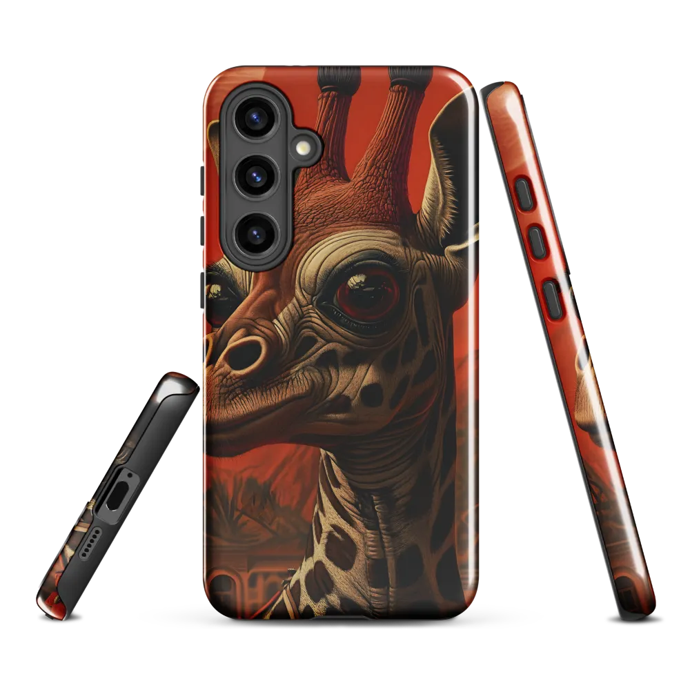 Whimsical Giraffe in an Orange Dreamscape