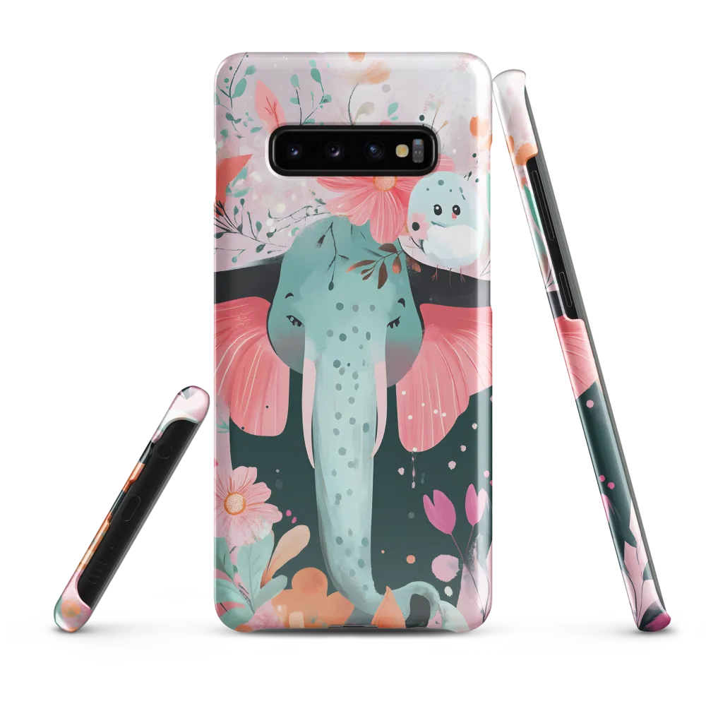 Whimsical Elephant in Bloom | Phone Case |  S10 Plus | Snap Case | Glossy