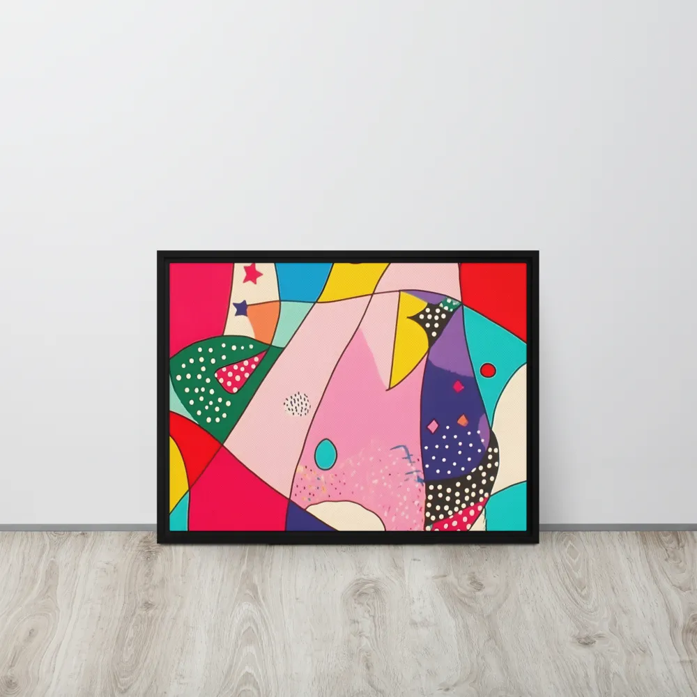 Playful Geometry in Color | Canvas with Black Frame | 18″×24″