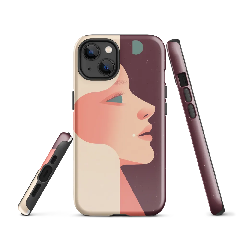 Profile in Peach and Burgundy