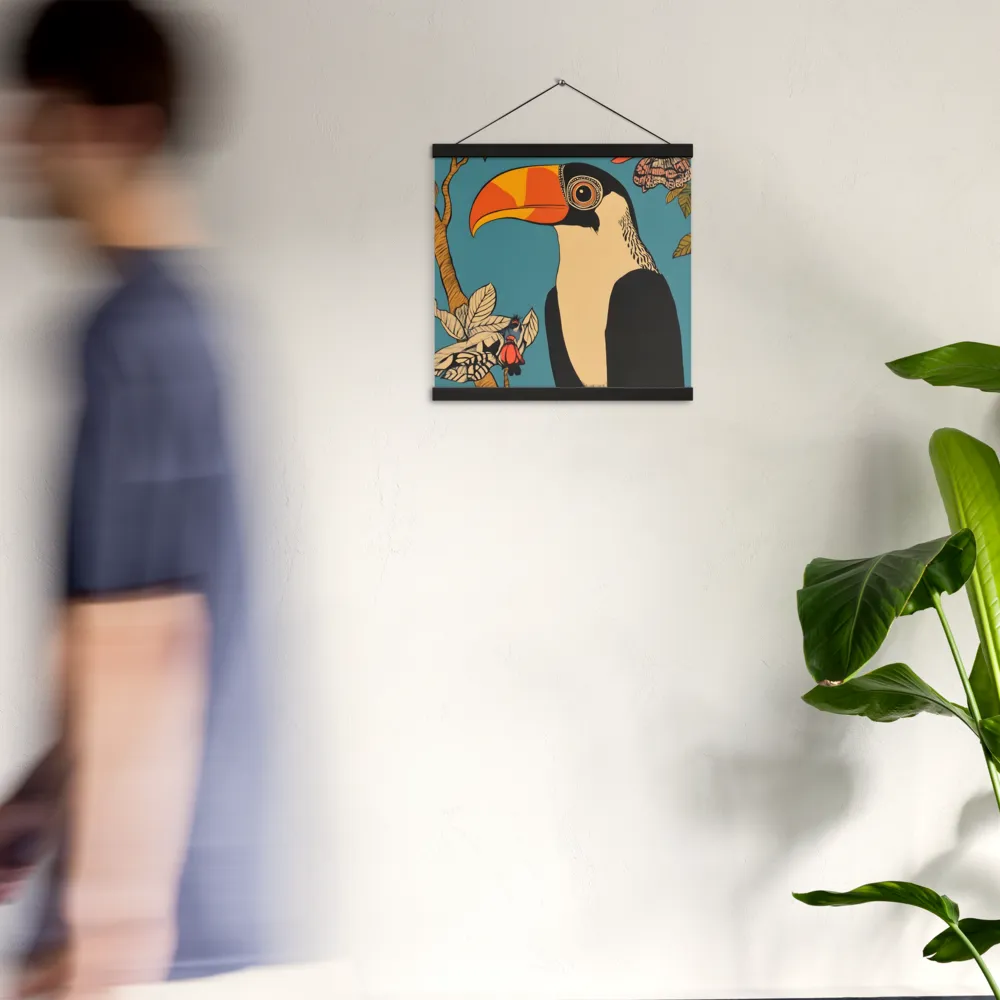 Tropical Majesty: The Toucan at Rest | Poster With Black Wood Hanger | 16″×16″