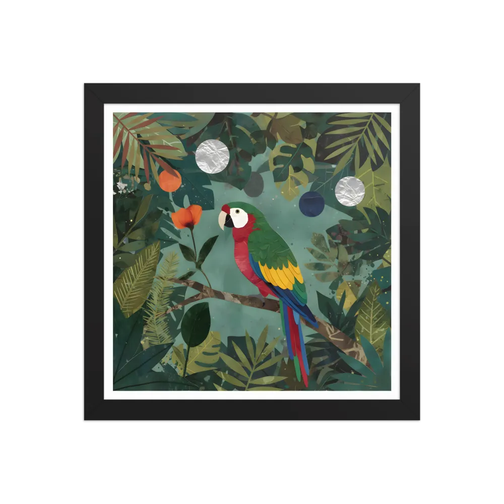 Canopy Parrot 
 Poster with Black Frame | 12″x 12″