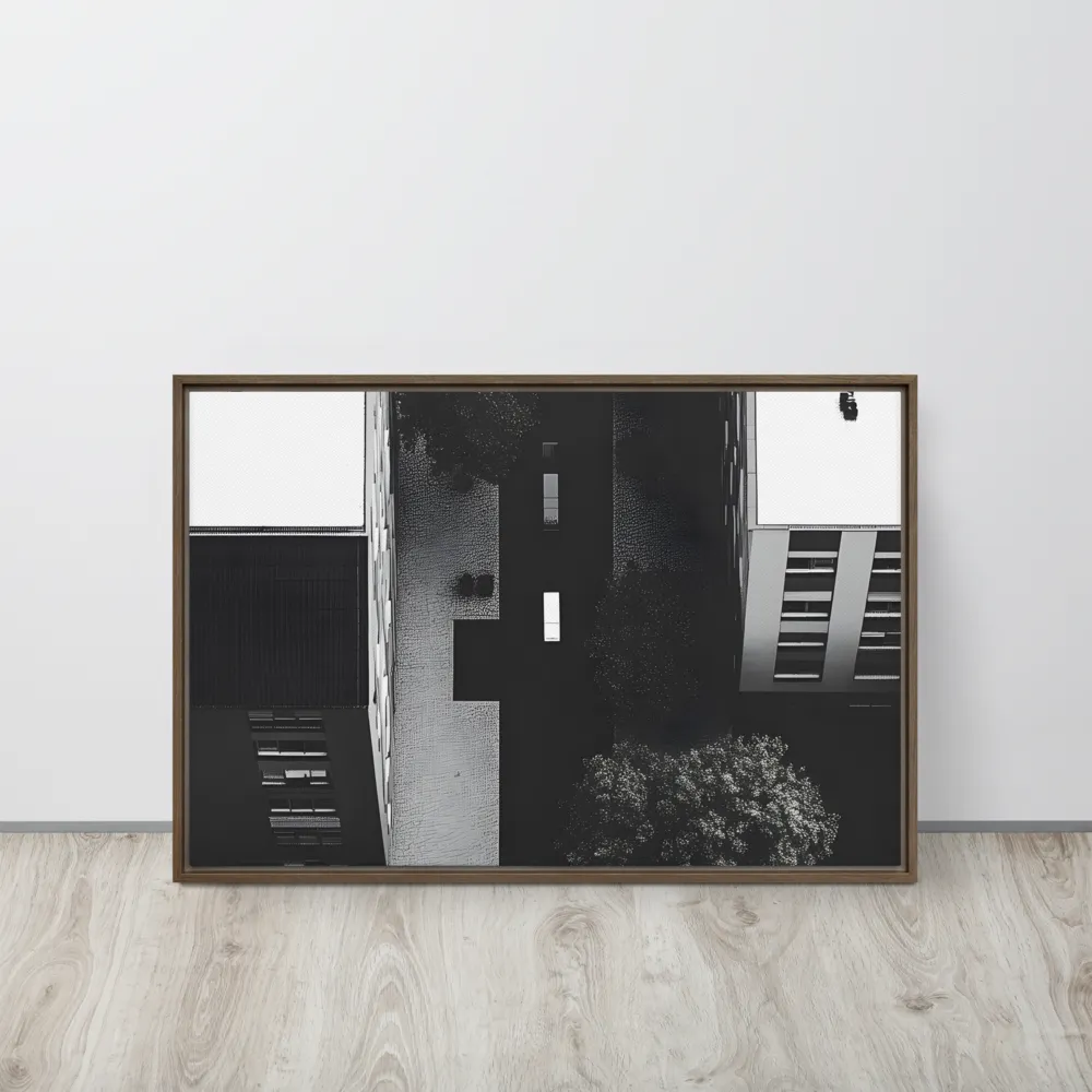 Urban Serenity from Above | Canvas with Brown Frame | 20″×30″