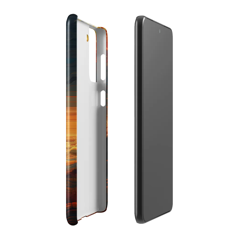 Ethereal Sunset: A Serene Landscape in Flowing Forms | Phone Case |  S21 Plus | Snap Case | Glossy