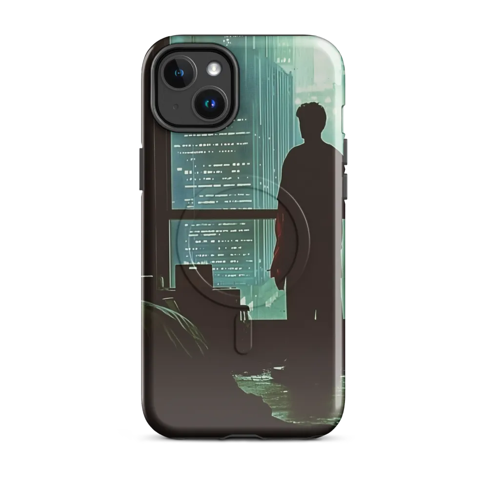 Silent Contemplation in a Futuristic Dystopia | Phone Case |  14 Plus | MagSafe® Tough Case | Glossy