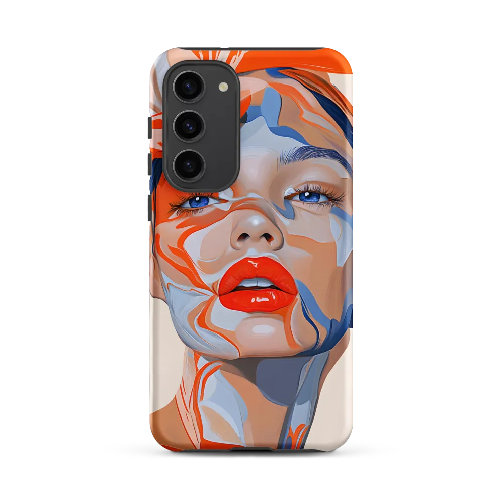 Chromatic Veils — Portrait in Orange and Blue
