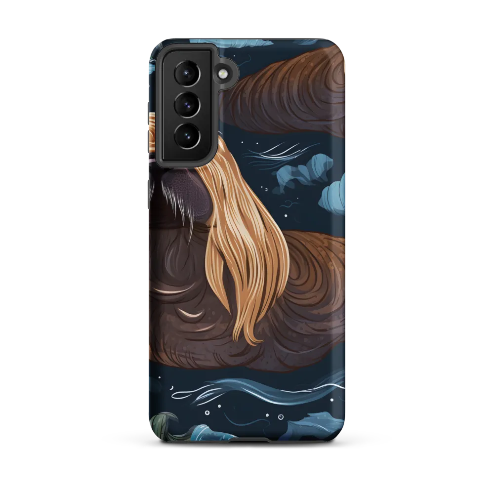 Whimsical Walruses in Deep Blue