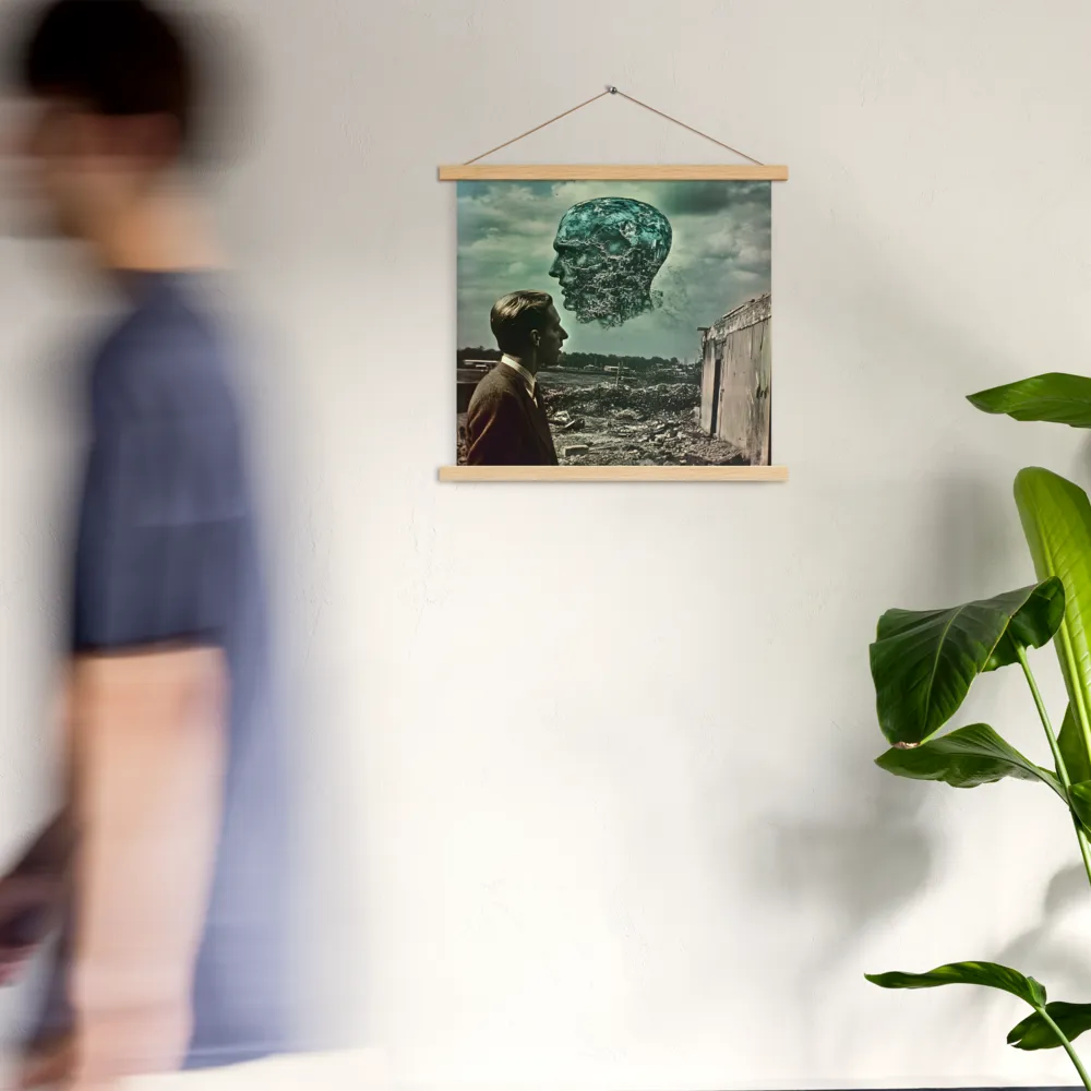 Ethereal Reflections: Identity in a Fragmented World | Poster With Oak Wood Hanger | 18″×18″