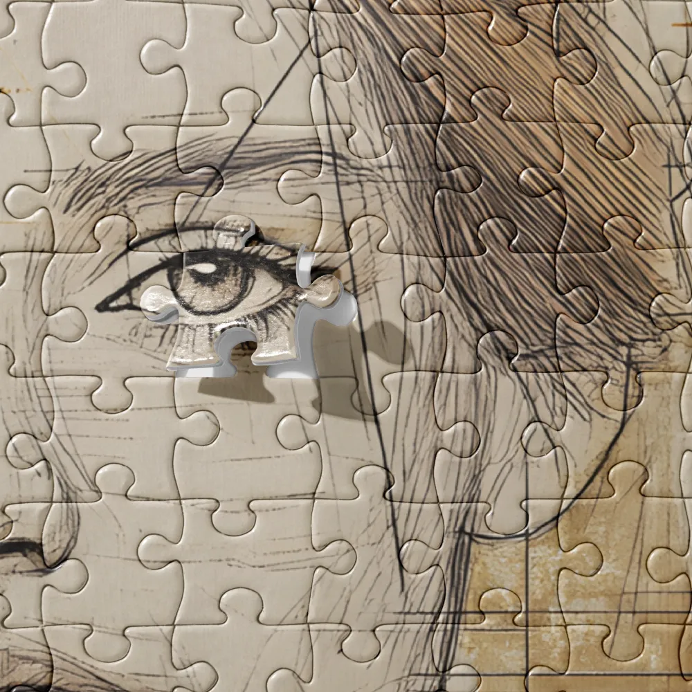 Geometric Elegance: A Modern Portrait | Jigsaw Puzzle | 252/520 pieces