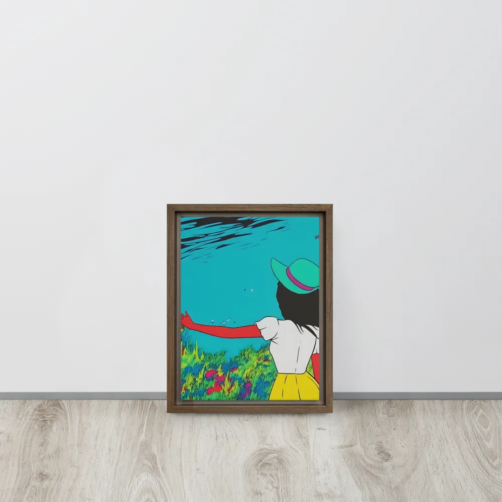 Whimsical Encounter | Canvas with Brown Frame | 9″×12″