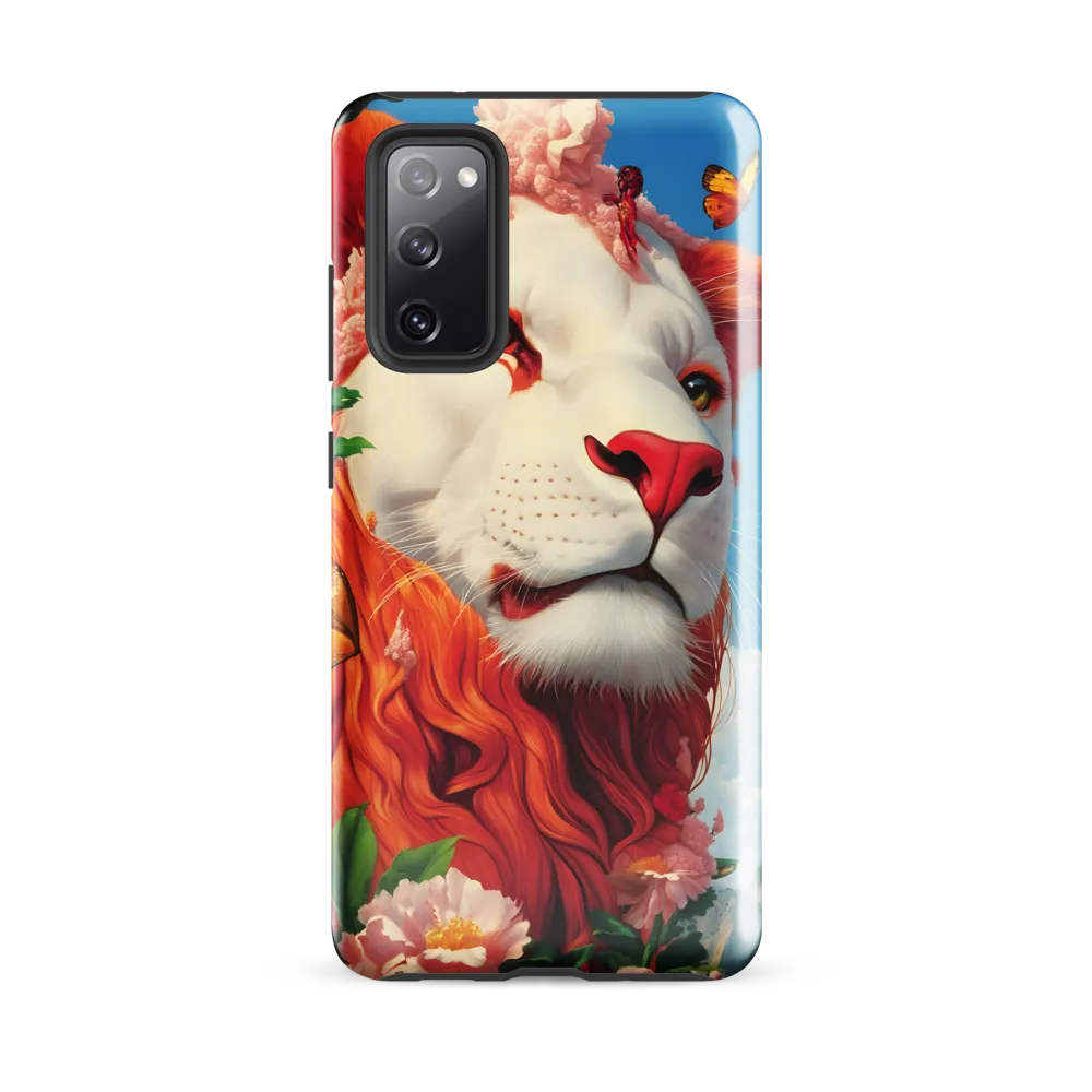 Majestic Lion Amidst Floral Splendor