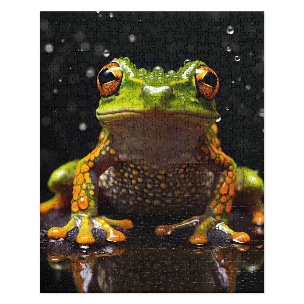 Emerald Elegance: The Frog in Focus | Jigsaw Puzzle | 520 pieces