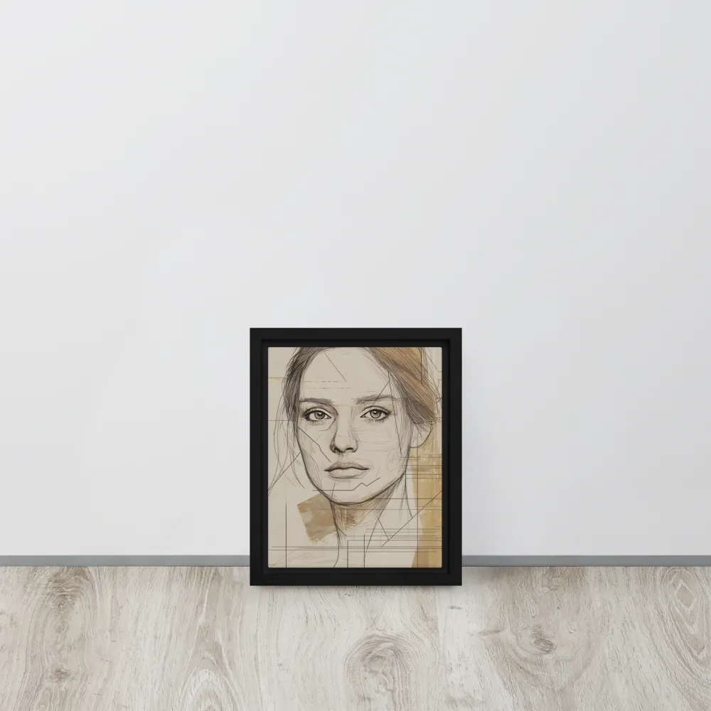 Geometric Elegance: A Modern Portrait | Canvas with Black Frame | 8″×10″