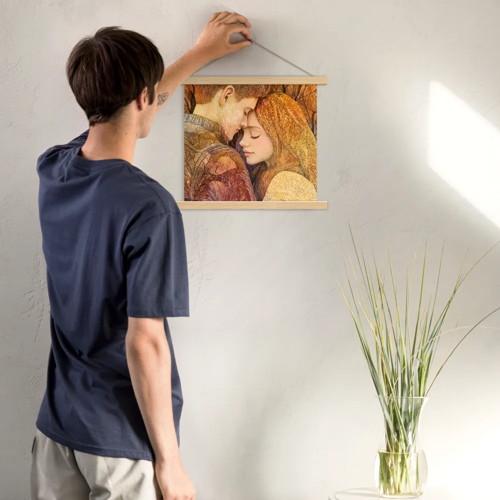 Embrace of Autumn | Poster With Oak Wood Hanger | 14″×14″
