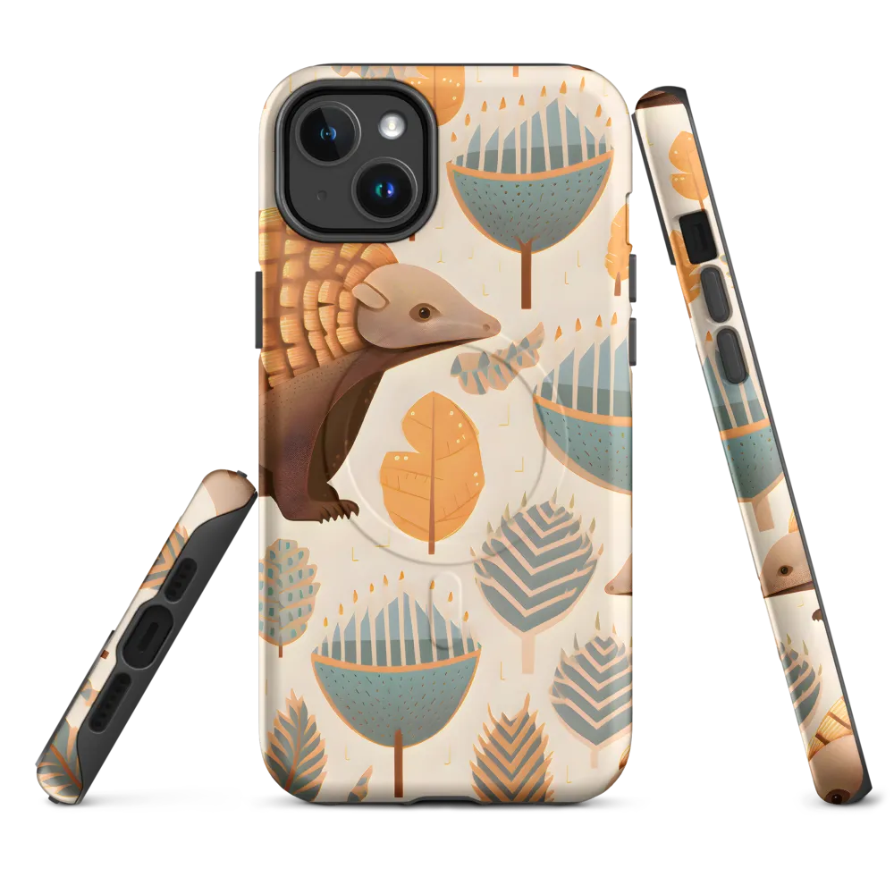 Pangolins in a Whimsical Habitat | Phone Case |  14 Plus | MagSafe® Tough Case | Matte