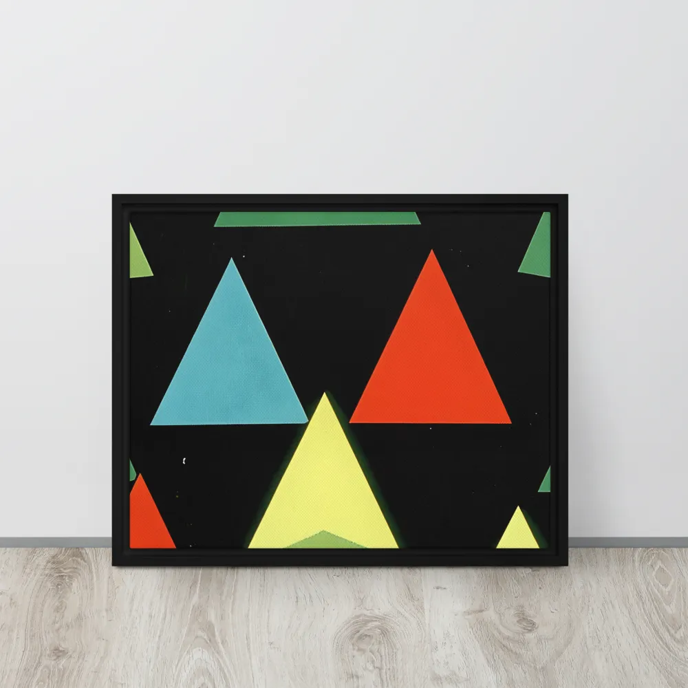 Geometric Harmony in Color | Canvas with Black Frame | 16″×20″