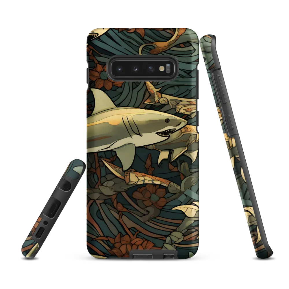 Dynamic Harmony of Sharks and Flora | Phone Case |  S10 Plus | Tough Case | Matte