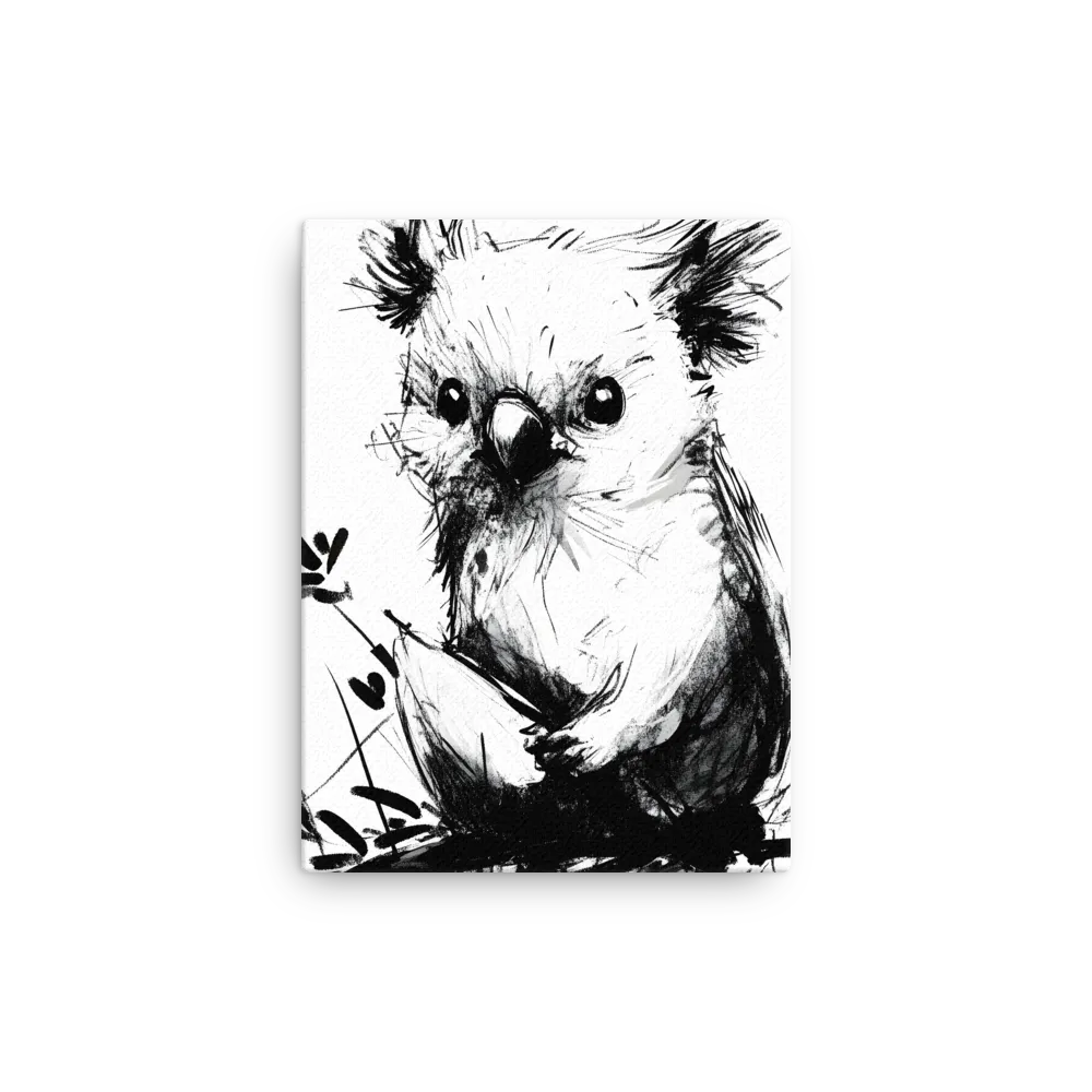 Whimsical Koala in Ink | Thin Canvas | 9″×12″