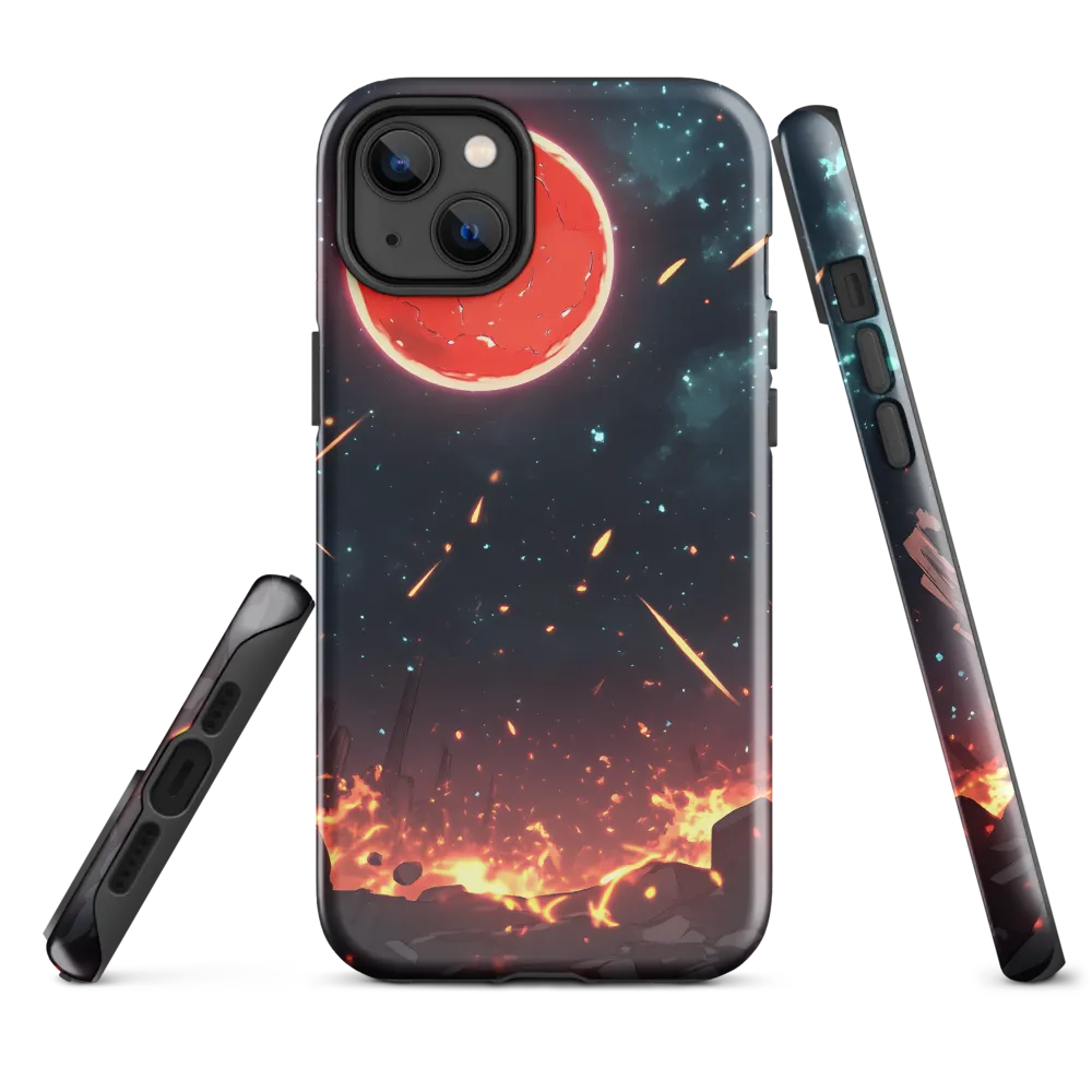Crimson Orb Above a Molten Wasteland