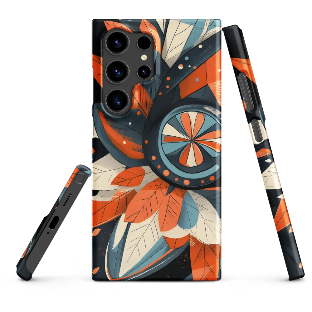 Floral Symphony in Orange and Teal
