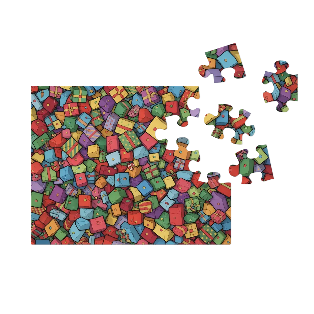 Pile of Presents 
 Jigsaw Puzzle in Tin Box