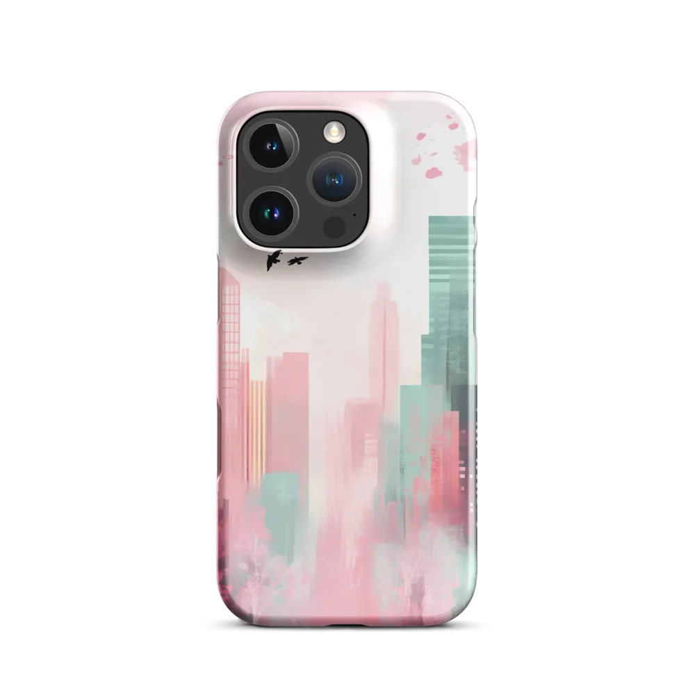 Dreamy Cityscape in Pink and Cyan