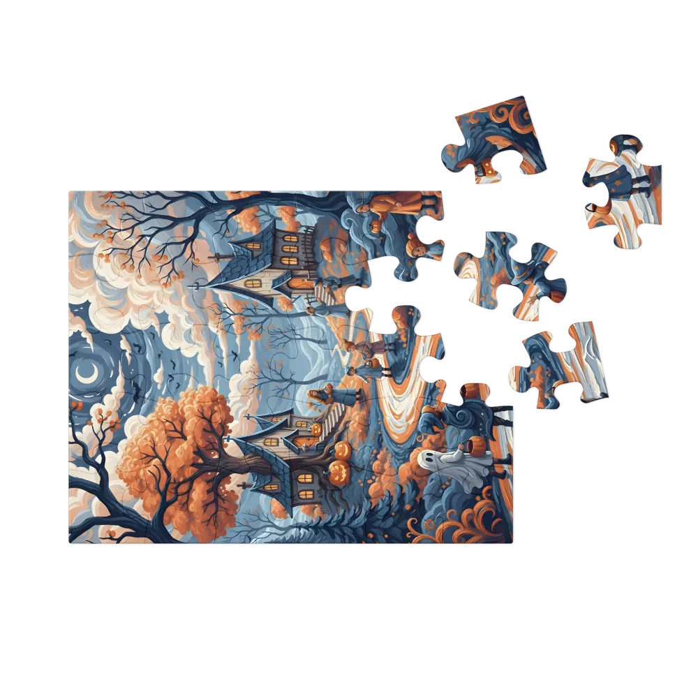 Moonlit Trick‑or‑Treat 
 Jigsaw Puzzle in Tin Box
