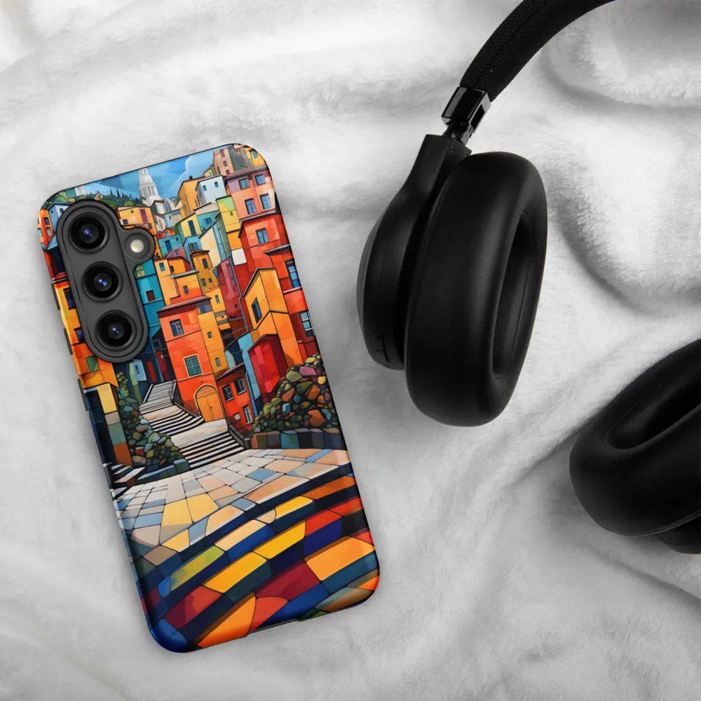 Vibrant Village: A Cubist Journey