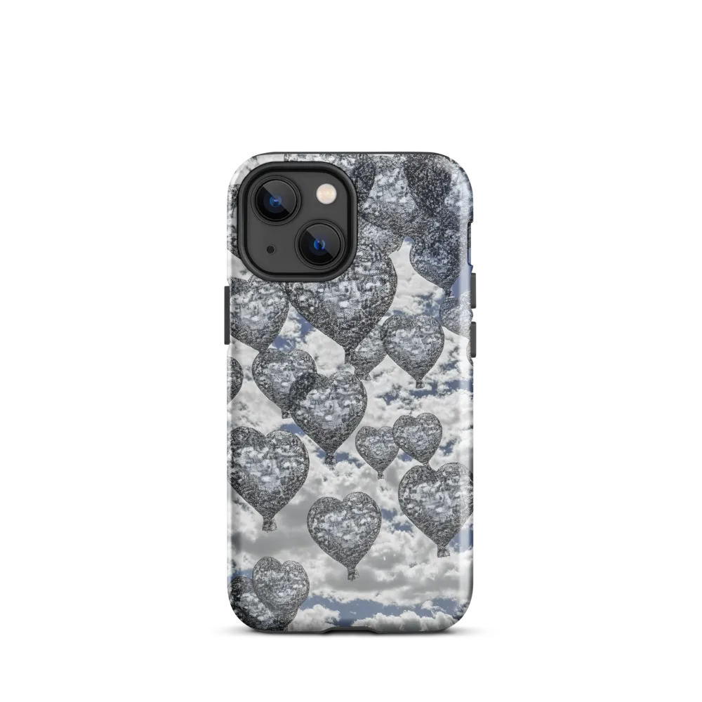 Stippled Hearts Over Cloudscape
