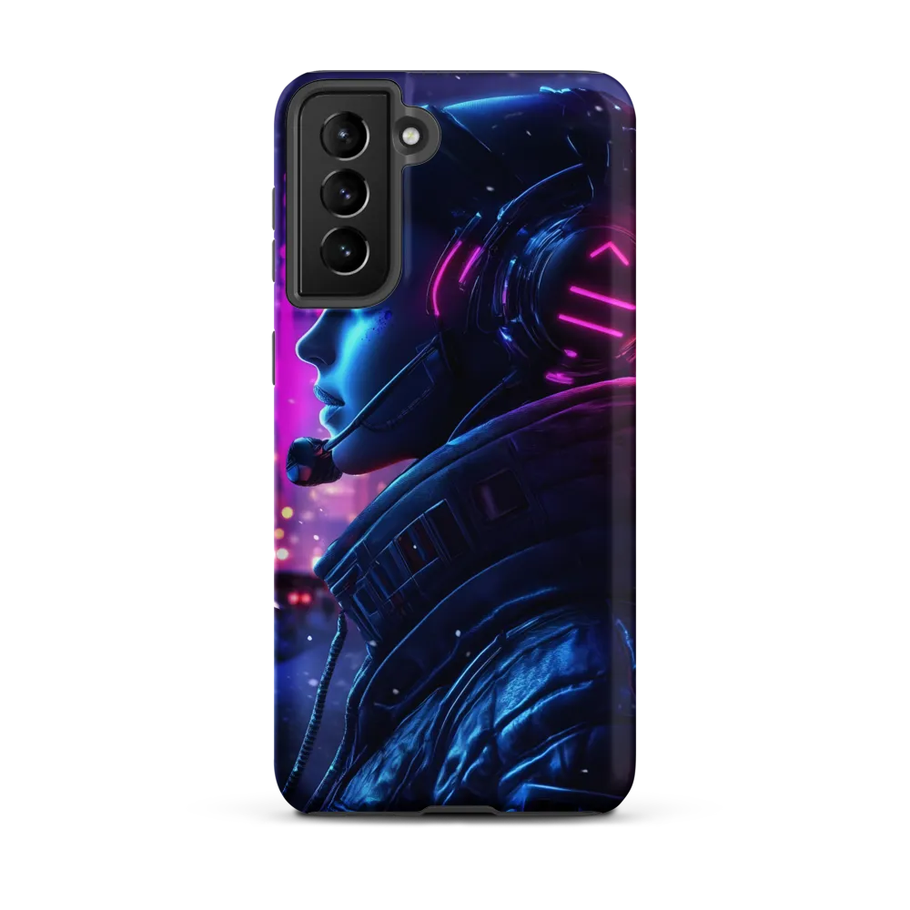 Dystopian Elegance: Cyberpunk Figure in Neon