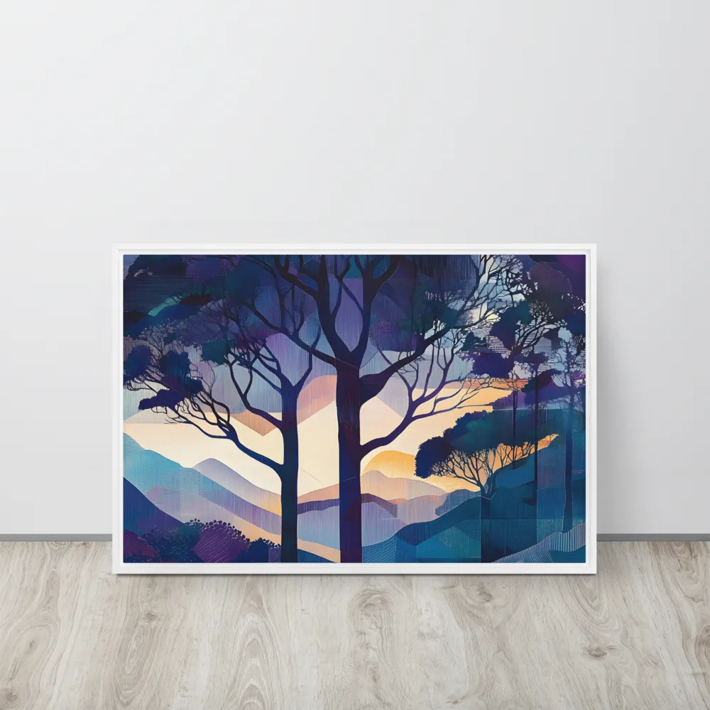 Tranquil Geometry: A Journey Through Color | Canvas with White Frame | 20″×30″