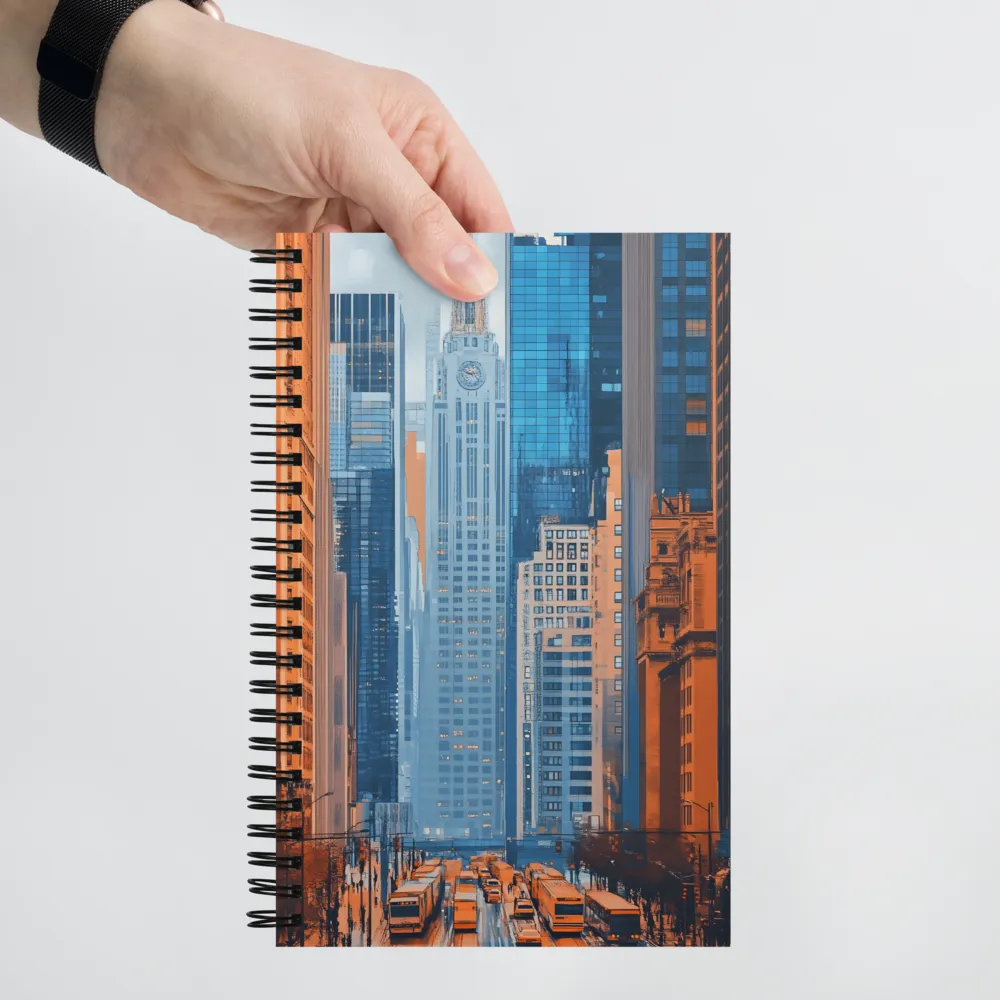 Urban Symphony in Blue and Orange | Spiral Notebook