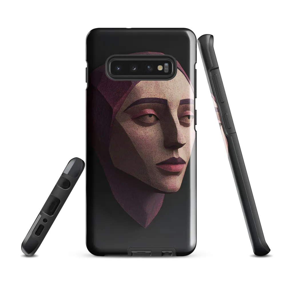 Geometric Elegance: A Contemporary Portrait | Phone Case |  S10 Plus | Tough Case | Glossy