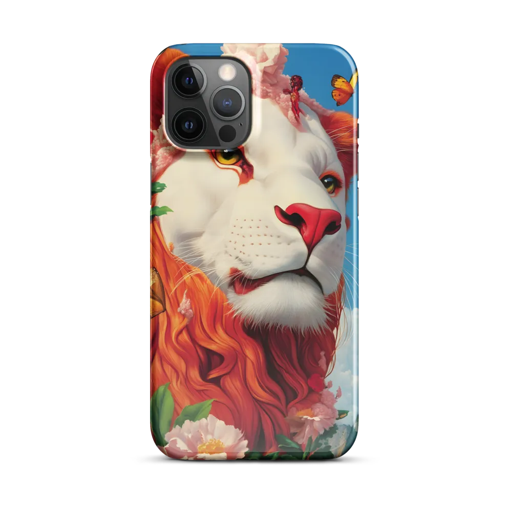 Majestic Lion Amidst Floral Splendor