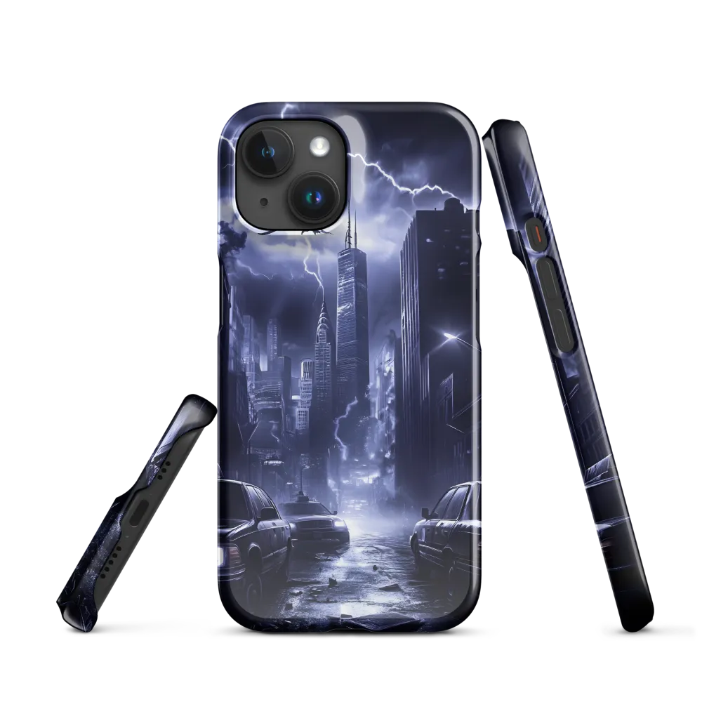 Stormy Cityscape: Shadows of the Night | Phone Case |  15 | Snap Case | Glossy